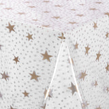 Gjennomsiktig voksduk trykt med gullstjerner, klar plastfolie