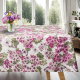 Geranium - Akrylduk med vakre lyserøde blomster 155 cm bred