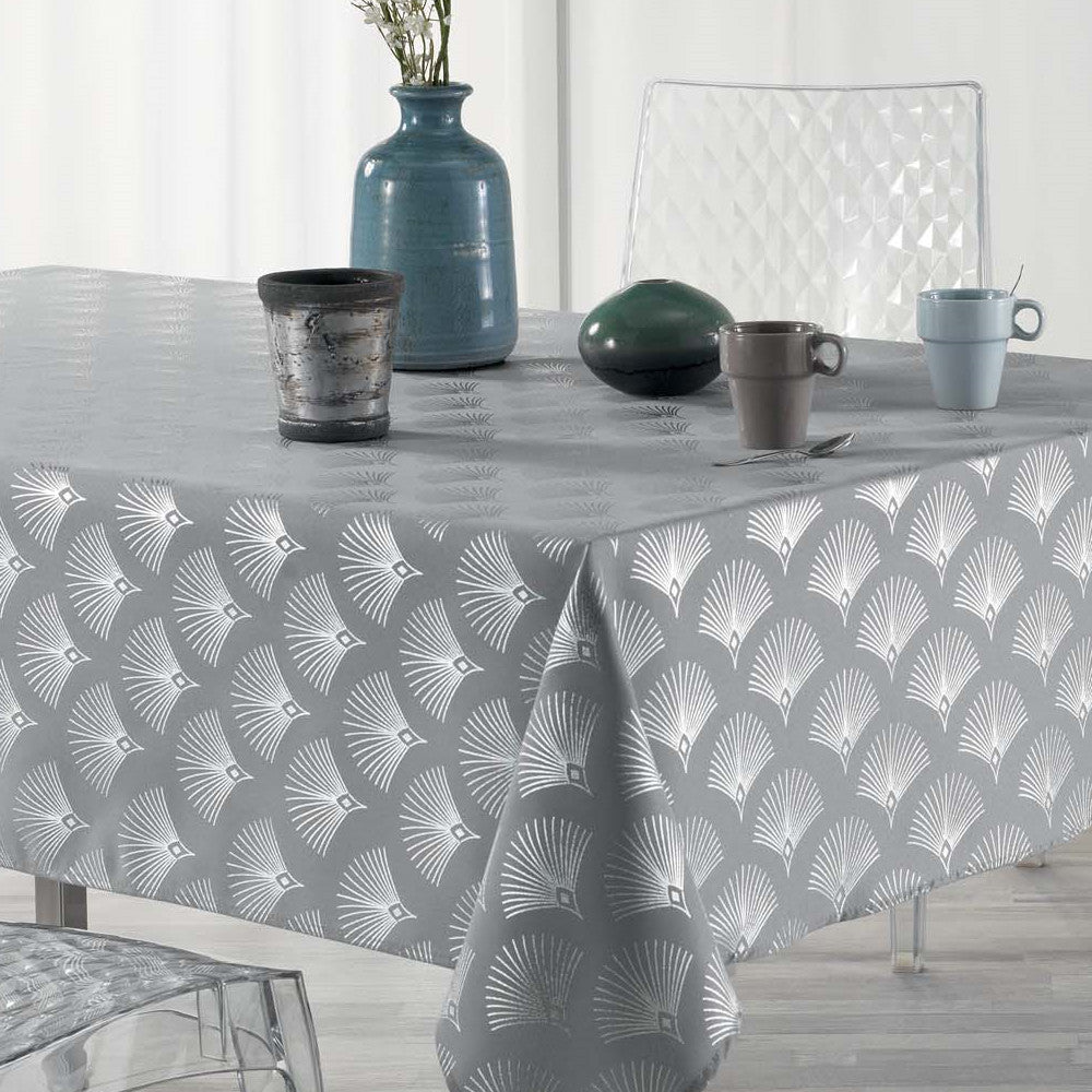 Goldy Metallic Print – Grå/Sølv – Duk med flekkavvisende behandling – 150 x 300 cm