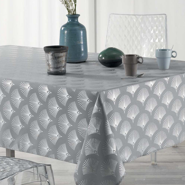 Goldy Metallic Print – Grå/Sølv – Duk med flekkavvisende behandling – 150 x 300 cm