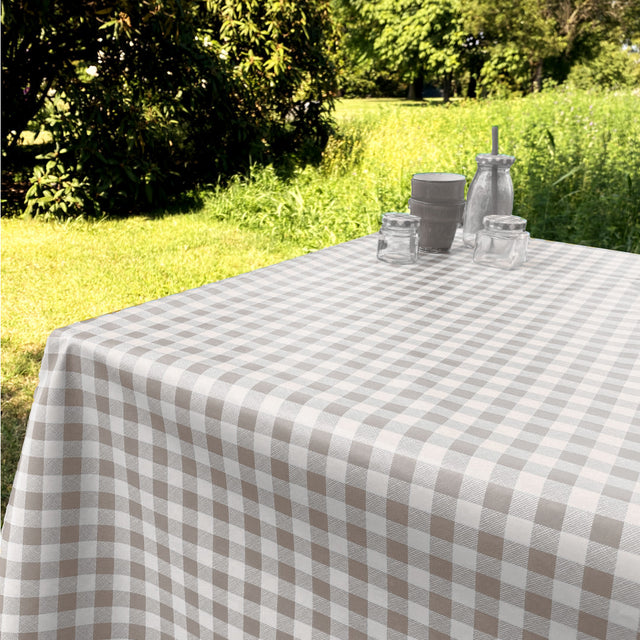 Voksduk med klassiske 1,5 x 1,5 cm ruter – 140 cm bred – grå