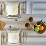 Grå Nordisk Olmer Strib – Akrylduk i rustikt linlook, borddekking