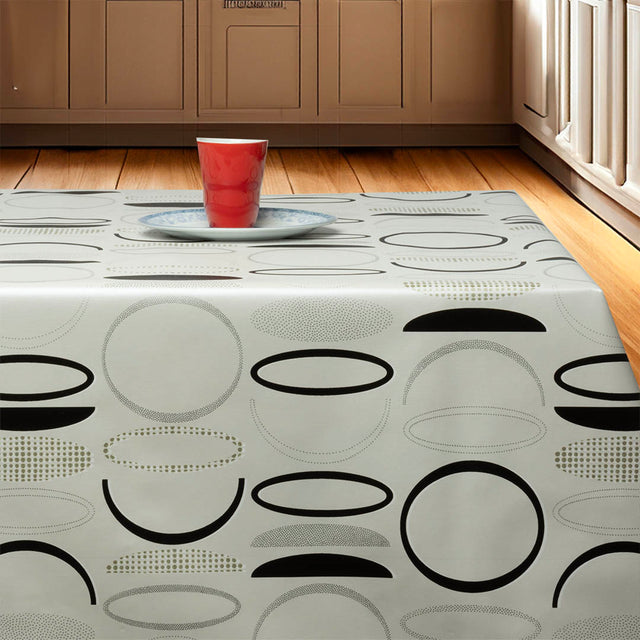 Grafisk Ro – Voksduk med grafiske sirkler