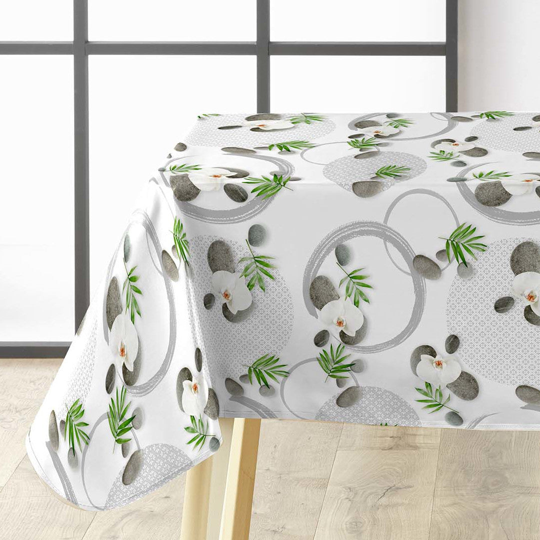 Gravity – Rolig voksduk med orkidéer og steiner