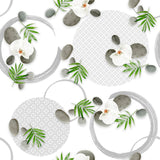 Gravity – Rolig voksduk med orkidéer og steiner