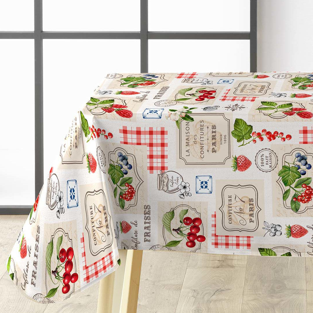 Griotte – Nostalgisk fransk voksduk med fruktmotiv, hjørne