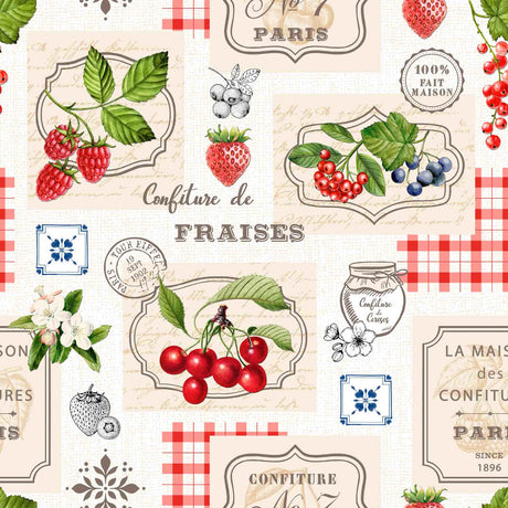 Griotte – Nostalgisk fransk voksduk med fruktmotiv, mønster