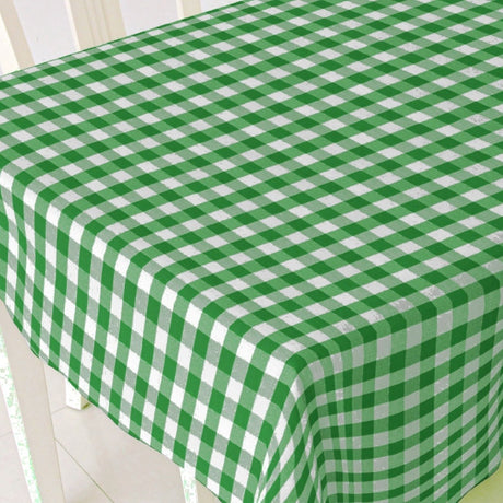 Grønn og hvit rutet voksduk, 140 cm bred
