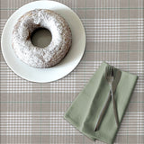 Grønn Nordisk Olmer Rute – Akrylduk i rustikk hørlook