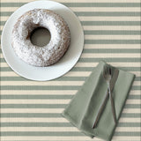 Grønn Nordisk Stripe – Akrylduk i rustikk hørlook