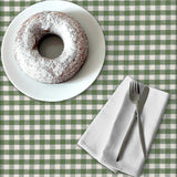 Grønn Nordisk Rute – Akrylduk i rustikk hørlook