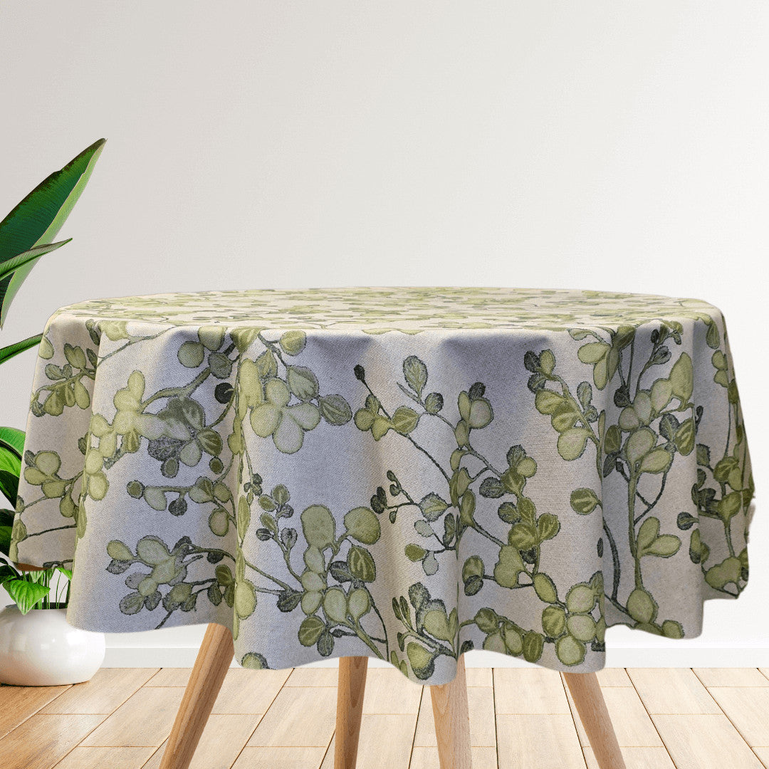 Grønn Villvin – Rund akrylduk i hørlook