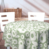Growing Up Sage - 160 cm rund voksduk med abstrakt blomstermotiv