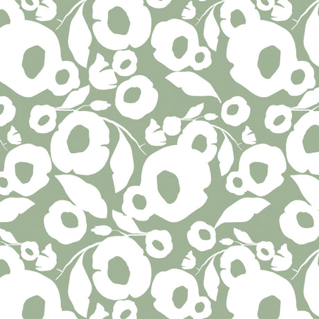 Growing Up Sage - 160 cm bred voksduk med abstrakt blomstermotiv