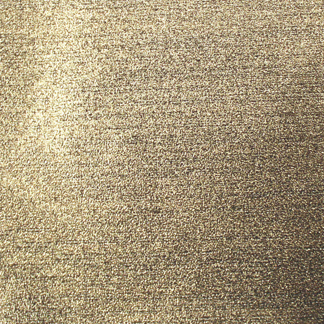 Nærbilde av ensfarget gull julevoksduk i metallook