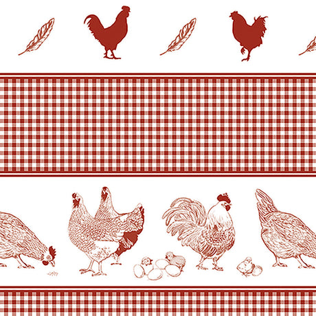 Hønsefødder – voksduk med høns og kyllinger og fineste Karolineruter