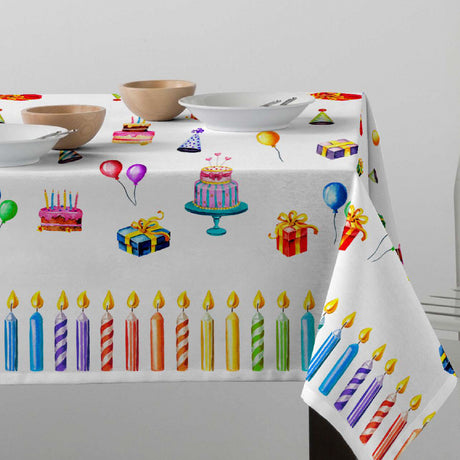 Happy Birthday – Bursdagsduken – Strålende festlig akrylduk