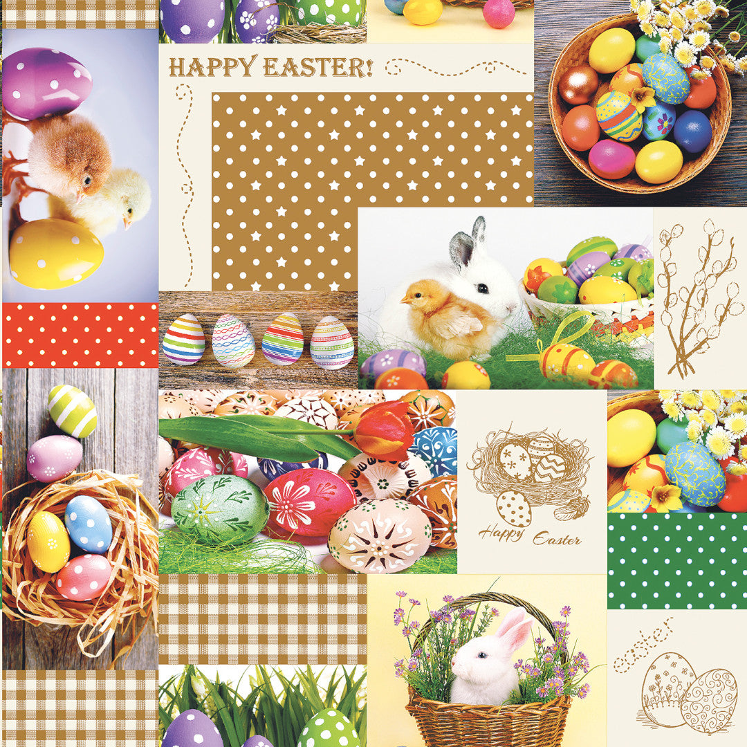 Happy Easter – herlig påskevoksduk med alt som hører til
