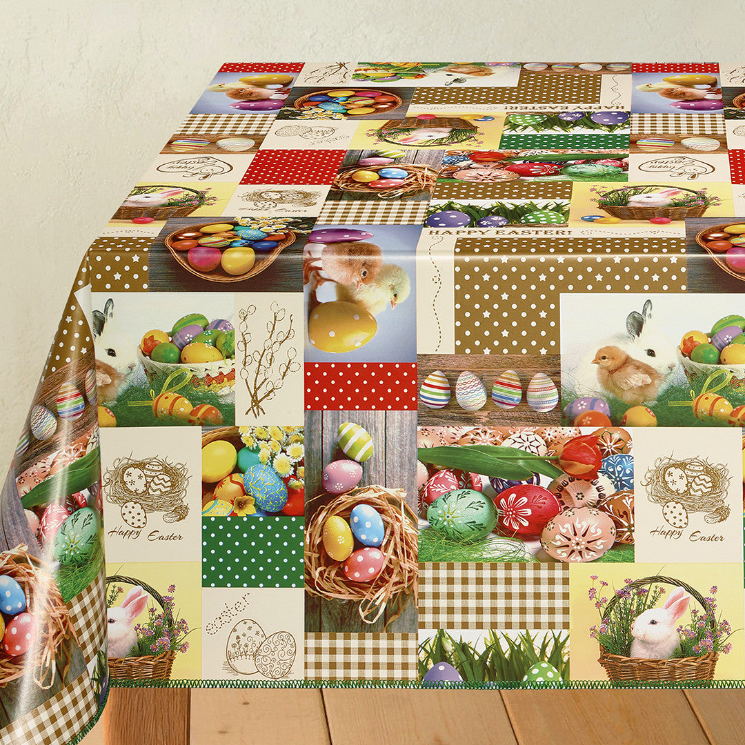 Happy Easter – herlig påskevoksduk med alt som hører til