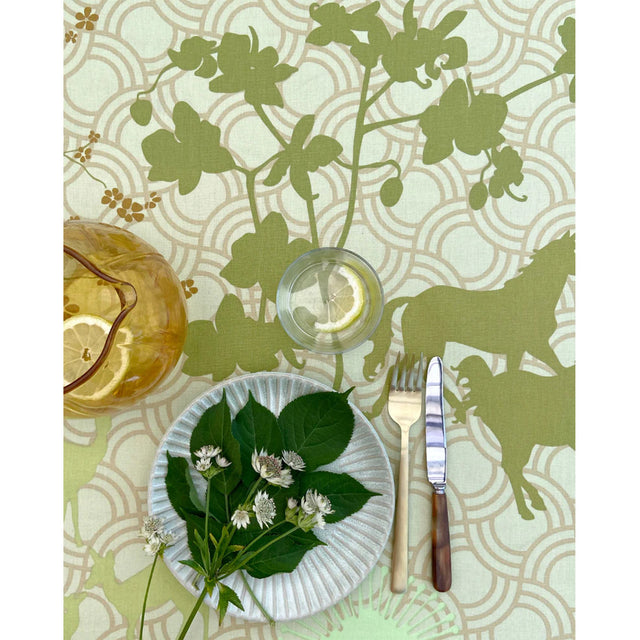 Happy Horses grønn – Notes by Susanne Schjerning – akrylduk