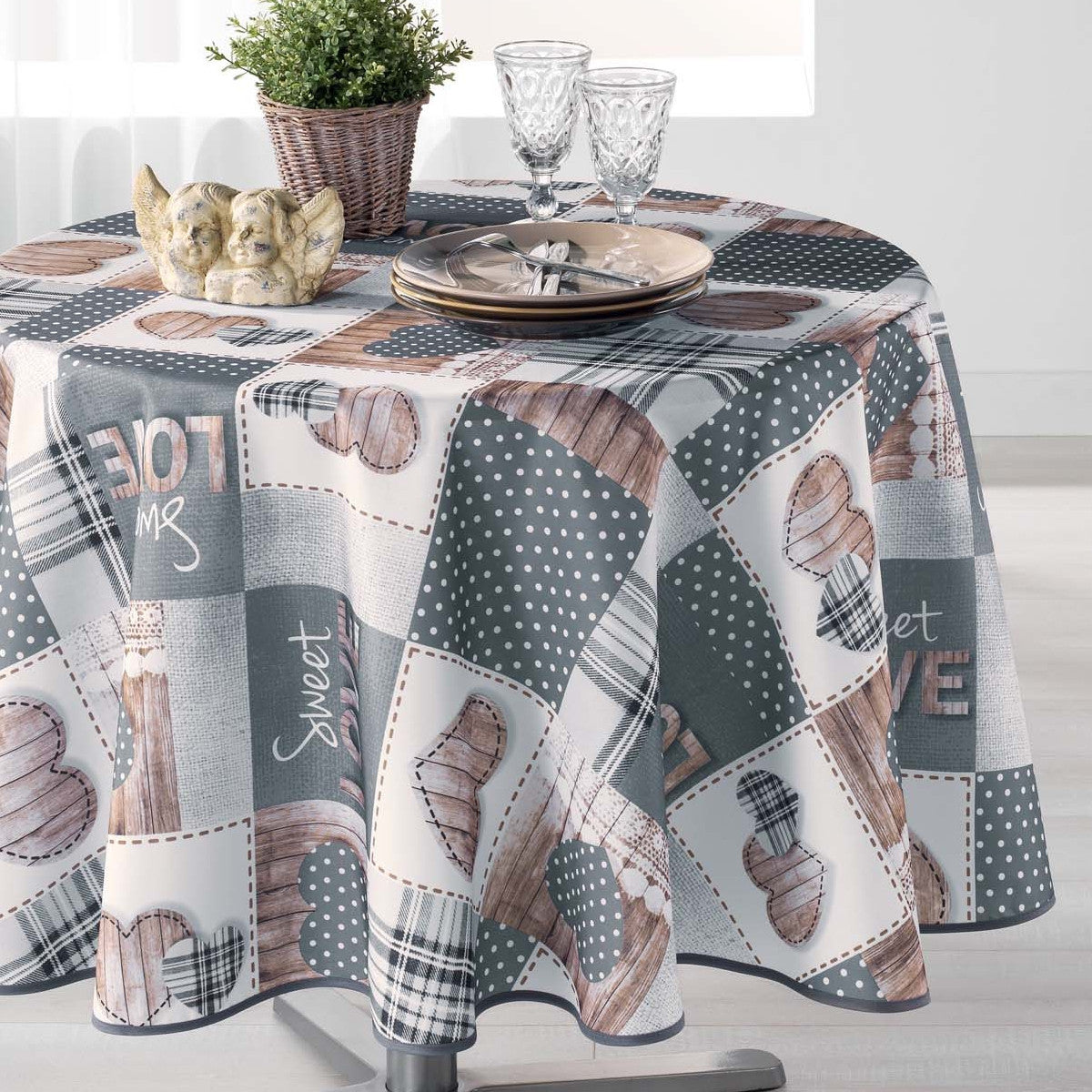 Hearty Ø 180 cm, rund duk med flekkavvisende behandling