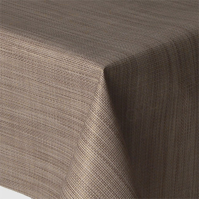Hessian-look, ensfarget retro voksduk i 70-tallsstil, 140 cm bred – taupe