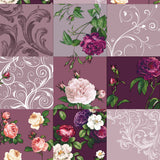 Historiske roser lilla – voksduk med vakre roser
