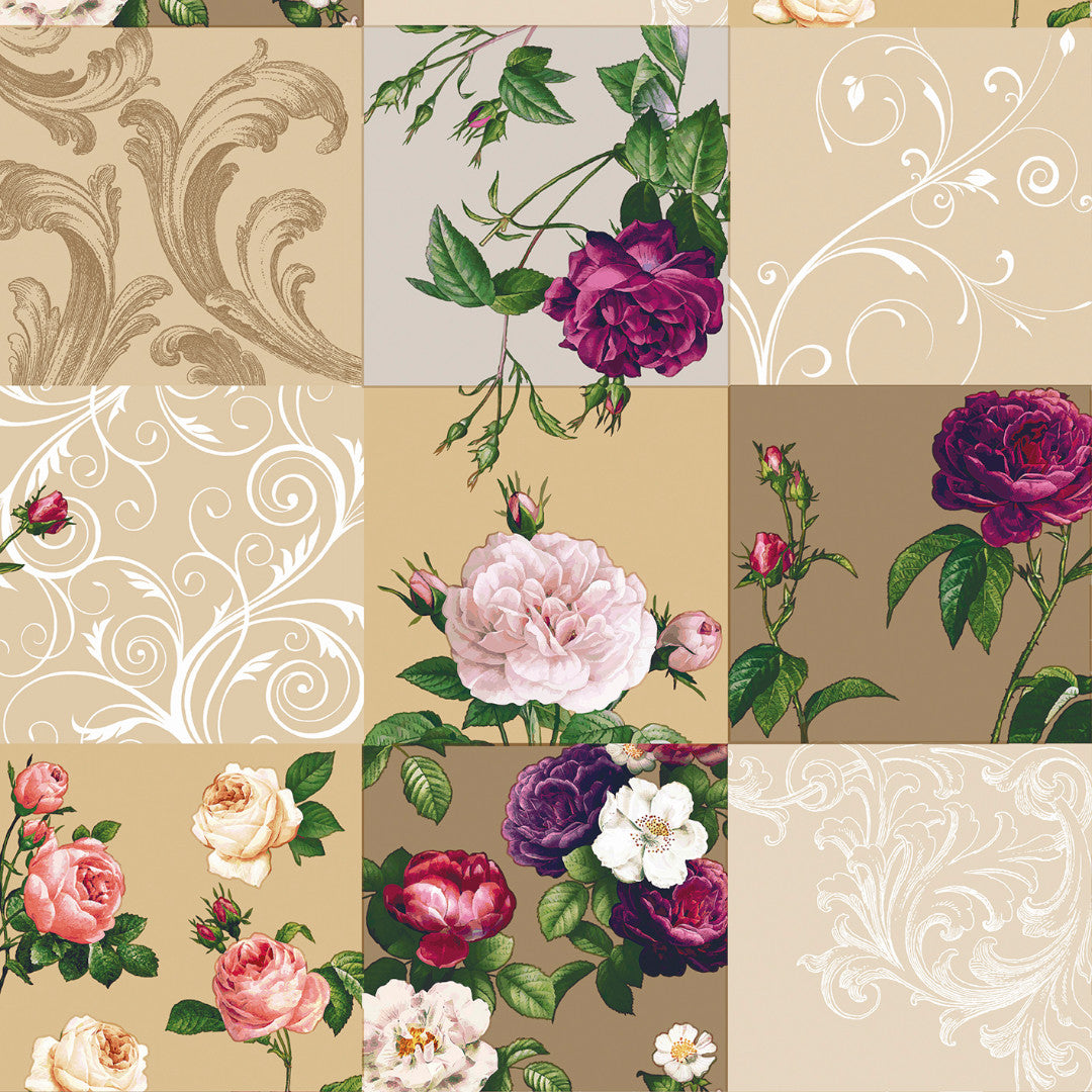 Historiske roser natur – voksduk med vakre roser