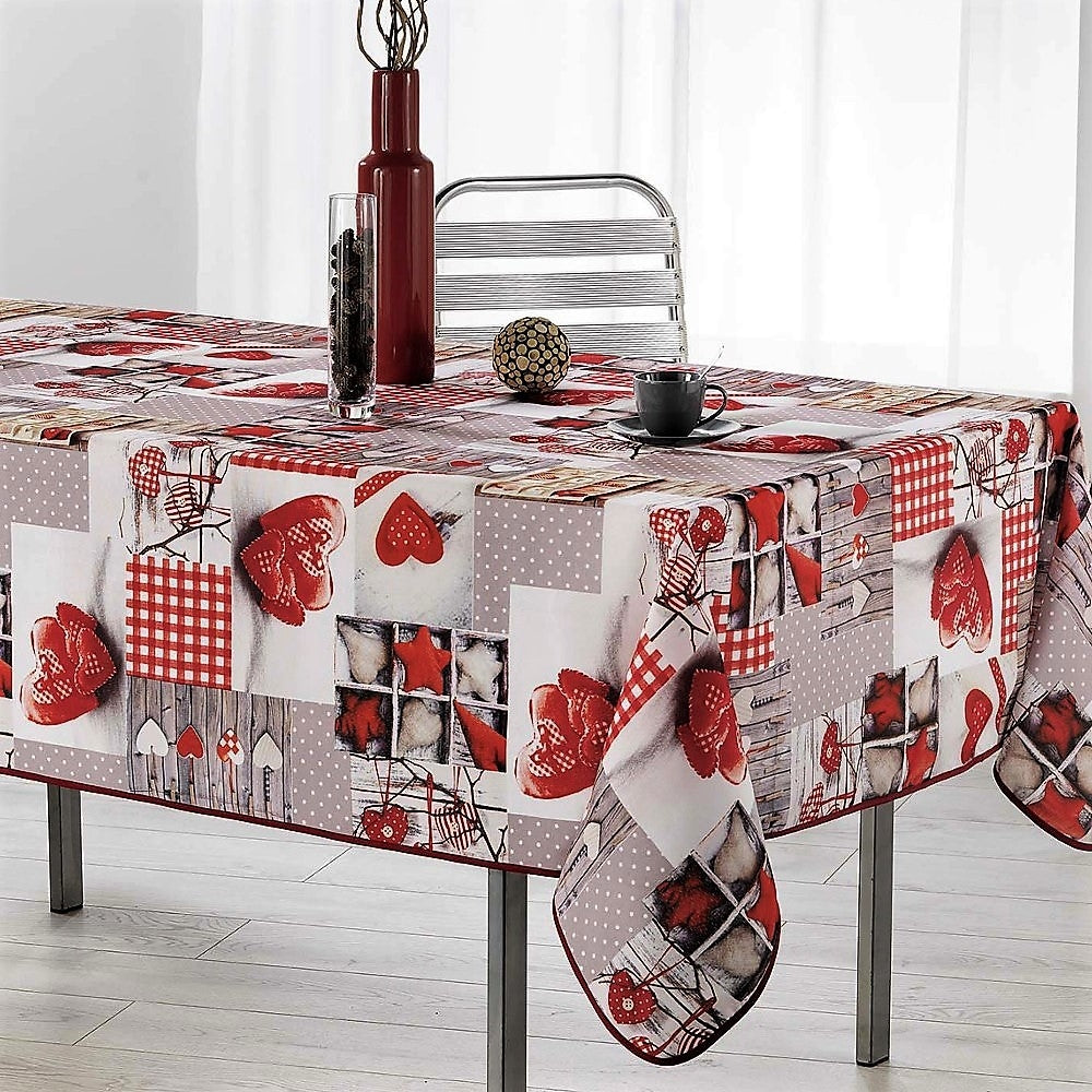 Atout Coeur Hjerter trumf – juleduk med flekkavvisende behandling, 150 x 240 cm