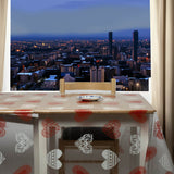 Hjerternes Glæde – Gjennomsiktig voksduk med trykk