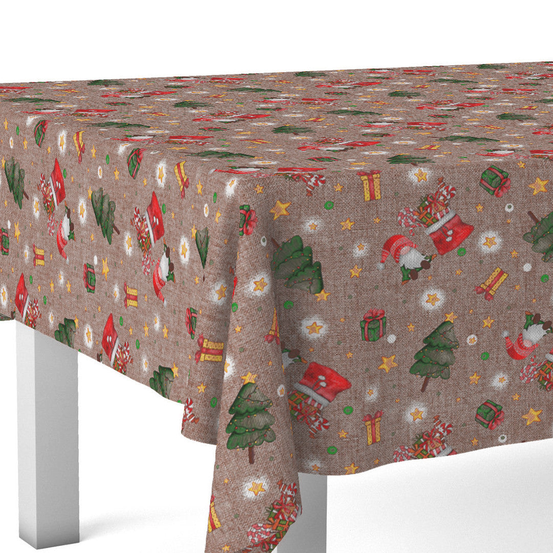 Hjørnebilde av Regalos – Juleakrylduk med gaver, nisser og juletrær