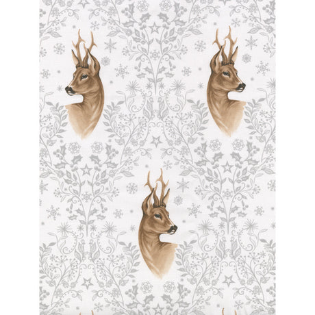 Hjortemotiv og Vinterornamenter – Juleduk med praktisk akrylbelegg, mønster