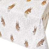 Hjortemotiv og Vinterornamenter – Juleduk med praktisk akrylbelegg