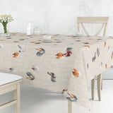 Høns i det Fri - Akrylduk med linlook og flotte akvarellmalte høns