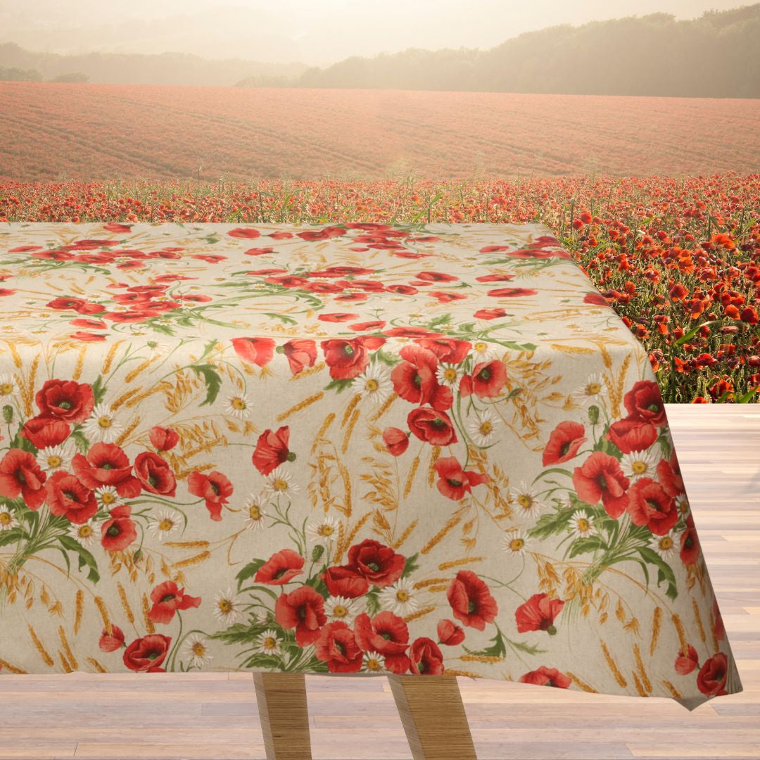 Il Mazzo del Campo – Akrylduk i hørlook med markblomster