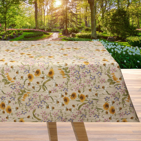 Il Prato dei Fiori di Primavera – Akrylduk i hørlook med vårblomster