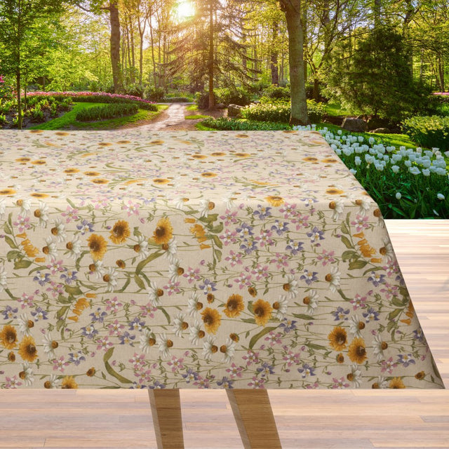 Il Prato dei Fiori di Primavera – Akrylduk i hørlook med vårblomster