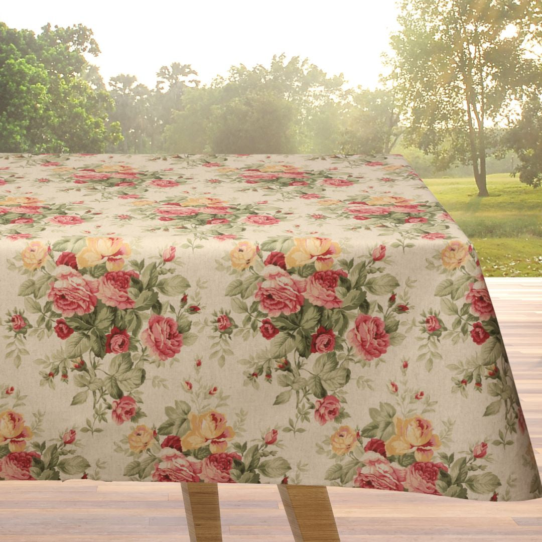 Il Splendore della Peonia – Akrylduk i hørlook med peoner