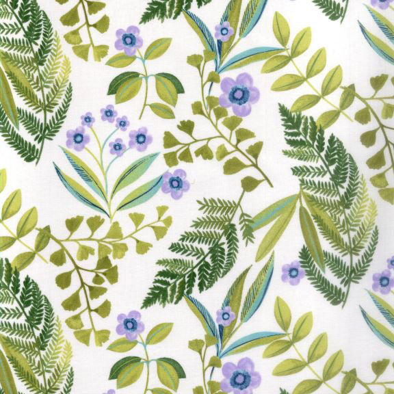 Isabo Grønn - Akrylduk med flotte blomster og blader