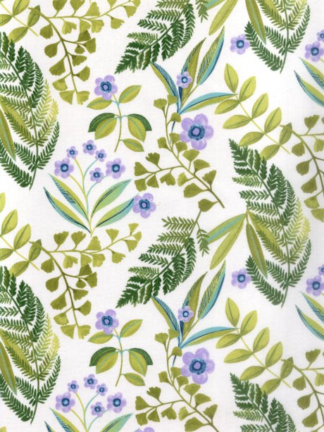 Isabo Grønn - Akrylduk med flotte blomster og blader