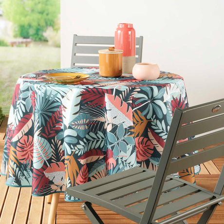 Jacala Blue - Ø 180 cm, rund bordduk med flekkavvisende behandling