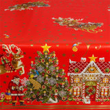 Jul i Kakehuset voksduk med detaljerte julemotiver