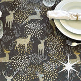 Golden Reindeers – Juleakrylduk med reinsdyr i grått/gull/lurex