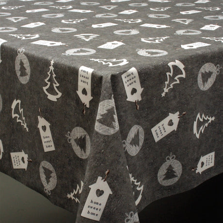 Juleduk, Home Sweet Home, grå - Akrylduk med julemotiver