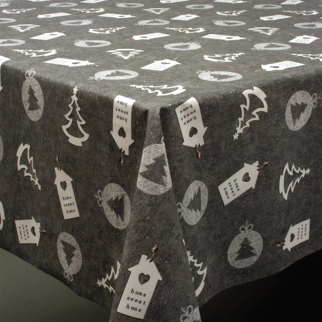 Juleduk, Home Sweet Home, grå - Akrylduk med julemotiver