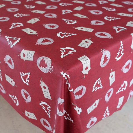 Juleduk, Home Sweet Home, burgunderrød - Akrylduk med julemotiver