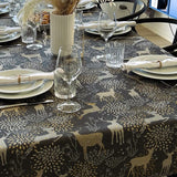 Juleduk Golden Reindeers – Akrylduk med reinsdyr i grått/gull