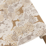 Juleduk Golden Reindeers Natur – Akrylduk i lys natur/gull med reinsdyr og antiskli