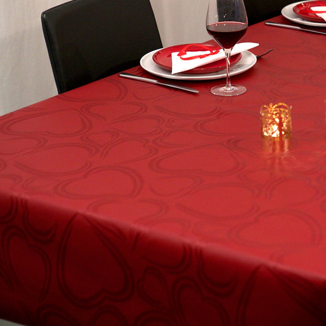 Juleduk Old Heart – Akrylduk med hjerter, dyp rød