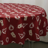 Juleduk, Home Sweet Home, burgunderrød - Rund akrylduk med julemotiver